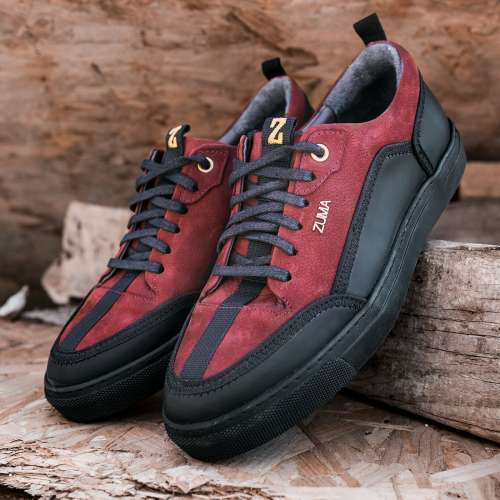 PRIME 04 BRICK RED & BLACK LEATHER SNEAKER