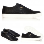 101 BLACK PYTHON EMBOSSED LEATHER SNEAKER, WITH CAP TOE Thumbnail