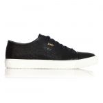 101 BLACK PYTHON EMBOSSED LEATHER SNEAKER, WITH CAP TOE Thumbnail