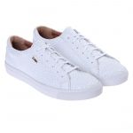 1024 White Women Mini Croco Embossed Leather Sneaker Thumbnail