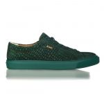 108 DARK GREEN CROCO EMBOSSED LEATHER SNEAKER Thumbnail