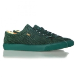 1008 Dark Green Women Croco Embossed Leather Sneaker Thumbnail