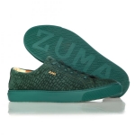 1008 Dark Green Women Croco Embossed Leather Sneaker Thumbnail