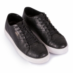 1015 Black Women Python Embossed Leather Sneaker Thumbnail