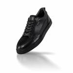 209 BLACK / START PATTERN LEATHER SNEAKERS Thumbnail