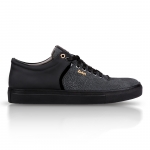 303 Dark Gray And Black Stingray Embossed Leather Sneaker Thumbnail