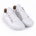 Zuma 511 White Wicker Embossed Leather Sneaker Thumbnail