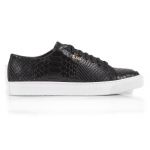 1015 Black Women Python Embossed Leather Sneaker Thumbnail
