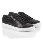 1015 Black Women Python Embossed Leather Sneaker Thumbnail