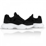 FLY 01 Black Stretch Leather Sneaker Thumbnail