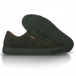 202 Khaki Mini Croco Embossed Leather Sneaker Thumbnail