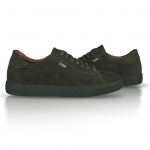 202 Khaki Mini Croco Embossed Leather Sneaker Thumbnail