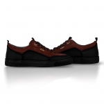 PRIME 04 BRICK RED & BLACK LEATHER SNEAKER Thumbnail