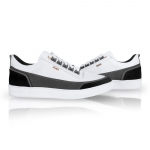 Relax 01 White & Gray Leather Sneaker Thumbnail