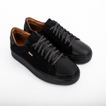 MAX 02 BLACK LEATHER SNEAKER Thumbnail