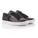 301 BLACK MINI CROCO EMBOSSED LEATHER SNEAKER Thumbnail