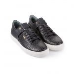 301 BLACK MINI CROCO EMBOSSED LEATHER SNEAKER Thumbnail