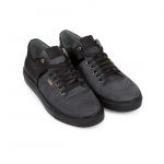 303 Dark Gray And Black Stingray Embossed Leather Sneaker Thumbnail