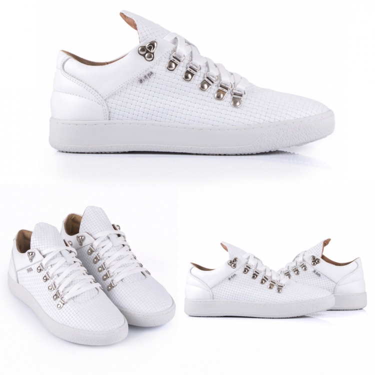 Zuma 511 White Wicker Embossed Leather Sneaker