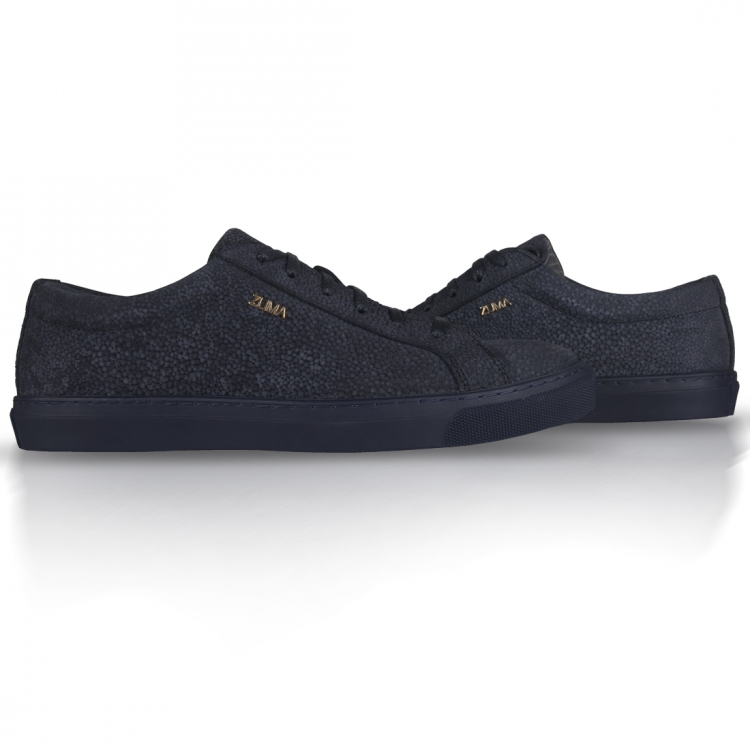 103 NAVY BLUE STINGRAY EMBOSSED LEATHER SNEAKER 