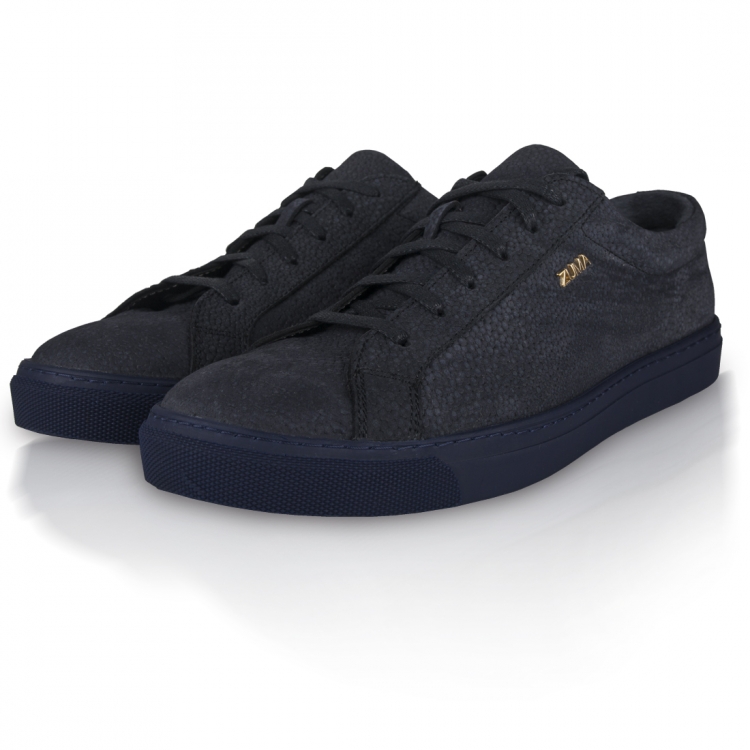 103 NAVY BLUE STINGRAY EMBOSSED LEATHER SNEAKER 