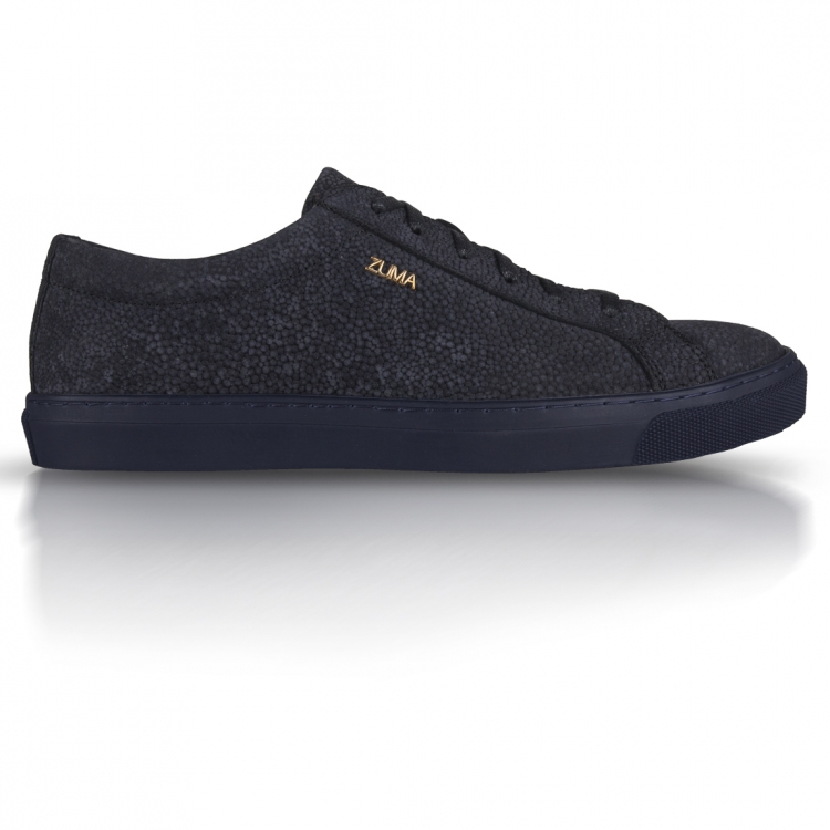 103 NAVY BLUE STINGRAY EMBOSSED LEATHER SNEAKER 
