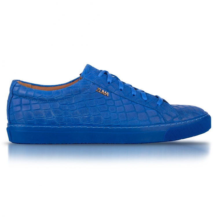 104 BLUE CROCO EMBOSSED LEATHER SNEAKER