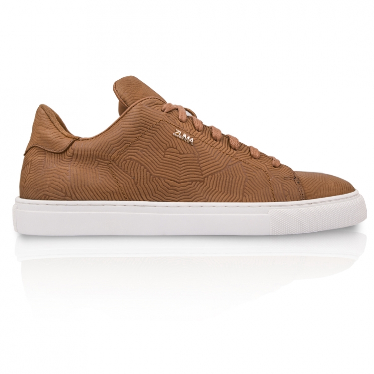 Z9 Mustard Spider Embossed Leather Sneaker
