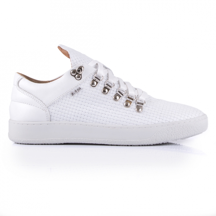 Zuma 511 White Wicker Embossed Leather Sneaker