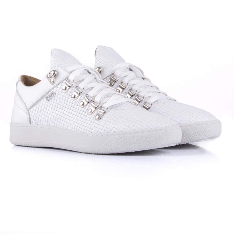 Zuma 511 White Wicker Embossed Leather Sneaker