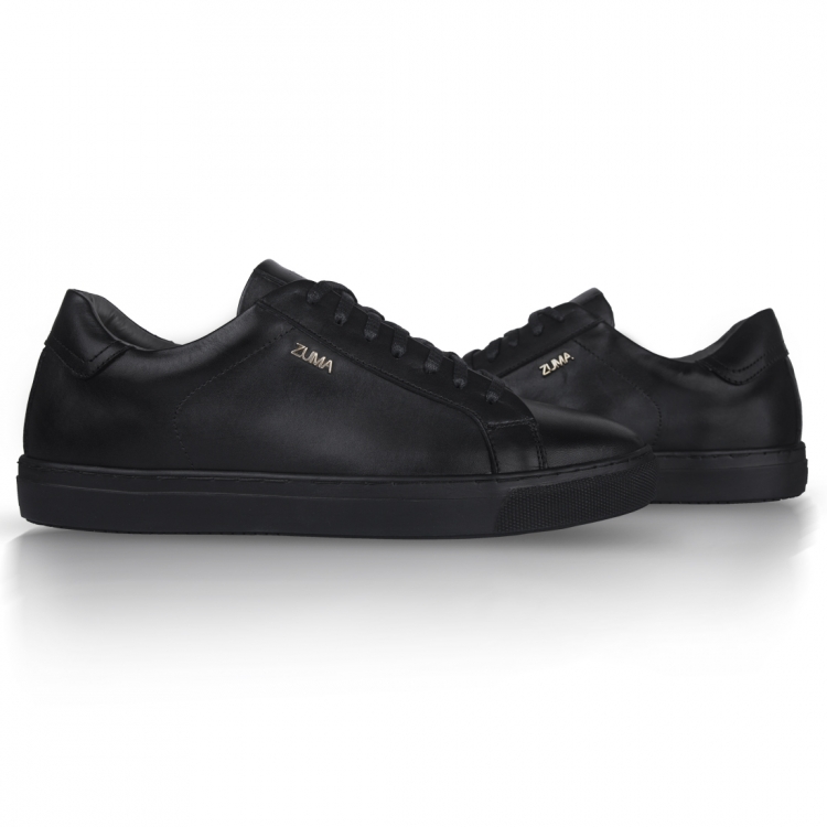 Zuma 201 Matte Black Leather Sneaker
