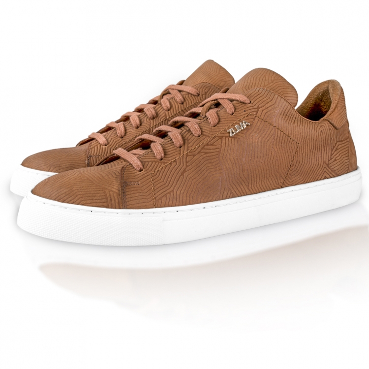 Z9 Mustard Spider Embossed Leather Sneaker