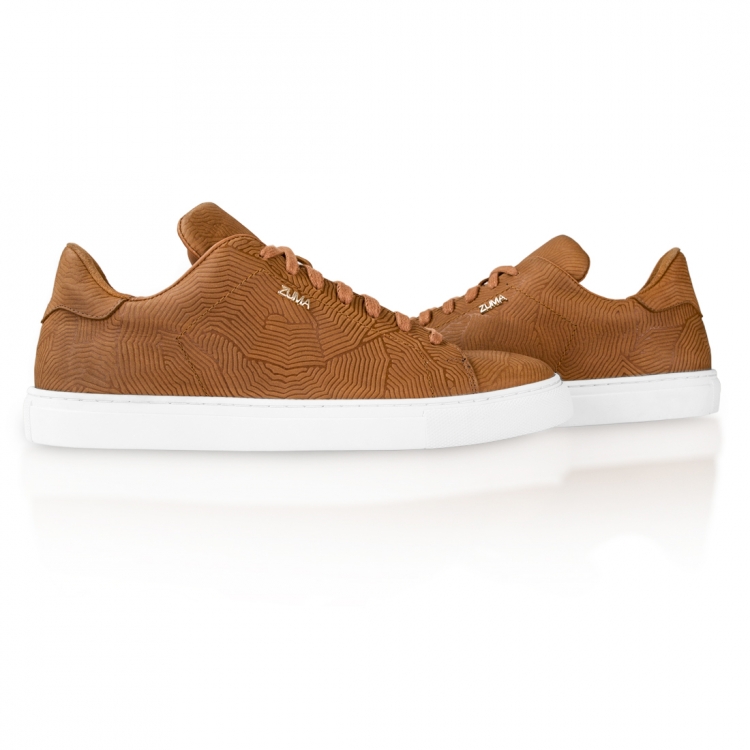 Z9 Mustard Spider Embossed Leather Sneaker