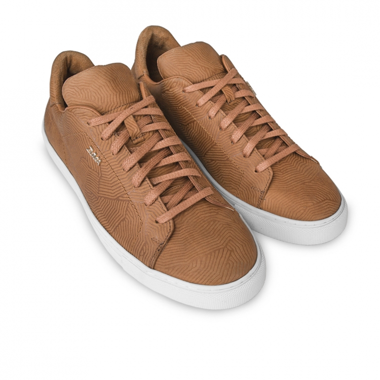 Z9 Mustard Spider Embossed Leather Sneaker