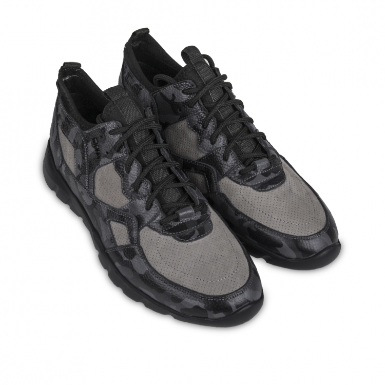 Flex 04 Black Camouflage Embossed Leather Sneaker