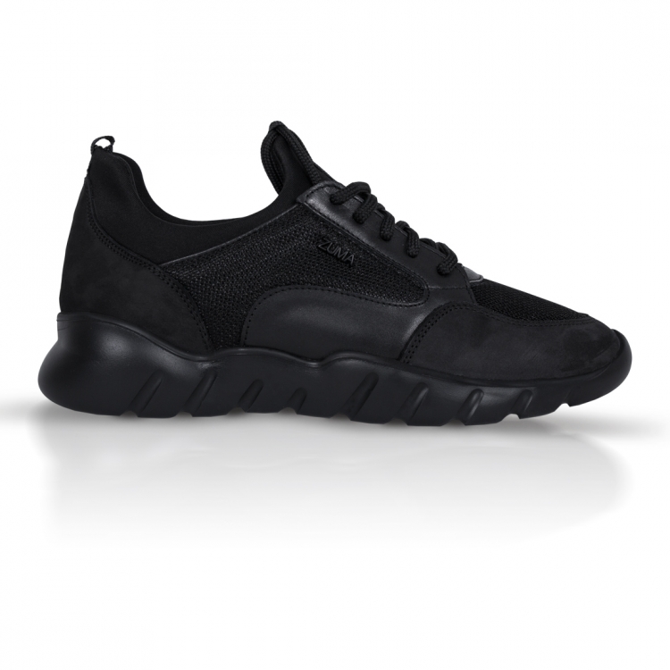 Flex 05 Black Net Embossed Leather Sneaker