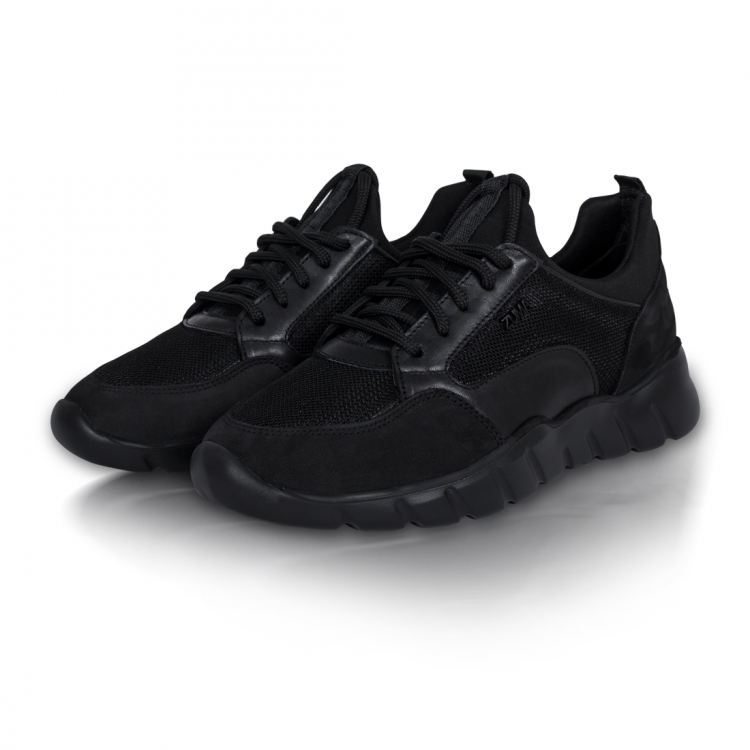 Flex 05 Black Net Embossed Leather Sneaker