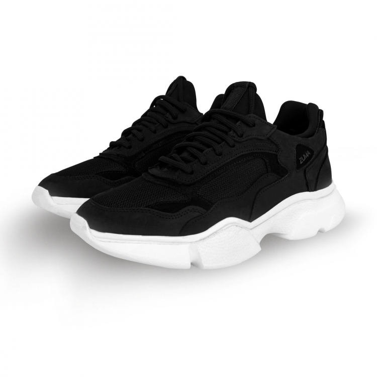 FLY 01 Black Stretch Leather Sneaker