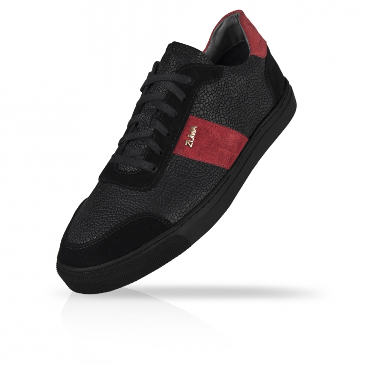 203 Black&Red Pieced Leather Sneaker