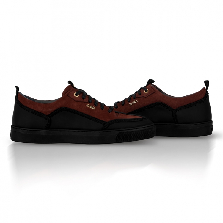 PRIME 04 BRICK RED & BLACK LEATHER SNEAKER