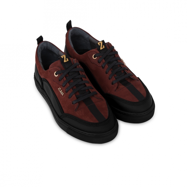 PRIME 04 BRICK RED & BLACK LEATHER SNEAKER