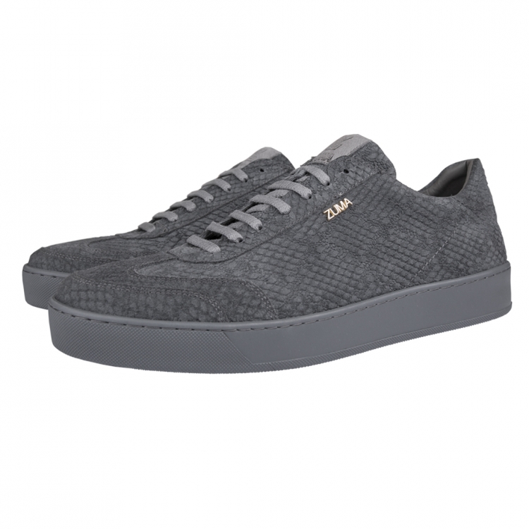 Z6 Gray Cobra Embossed Leather Sneaker