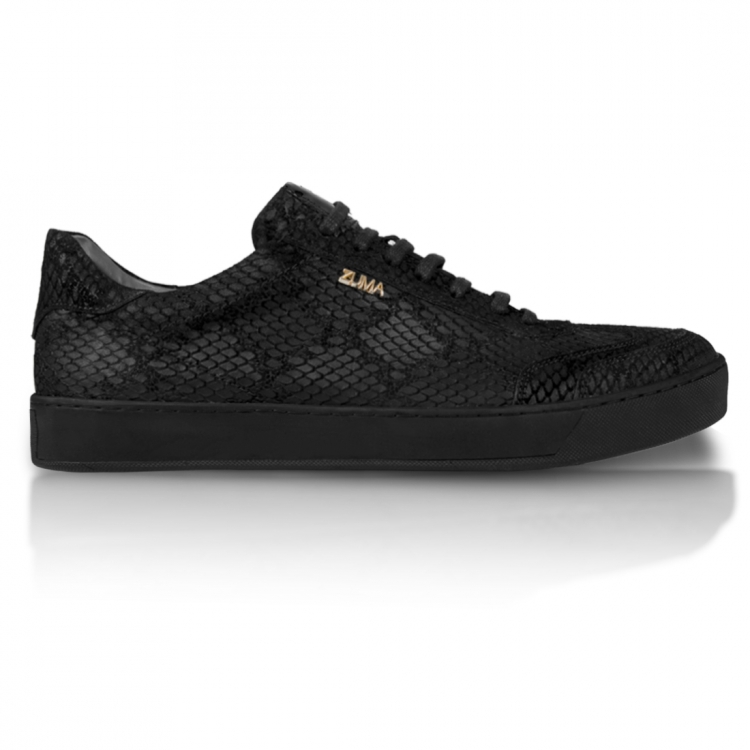 Z7 Black Cobra Embossed Leather Sneaker