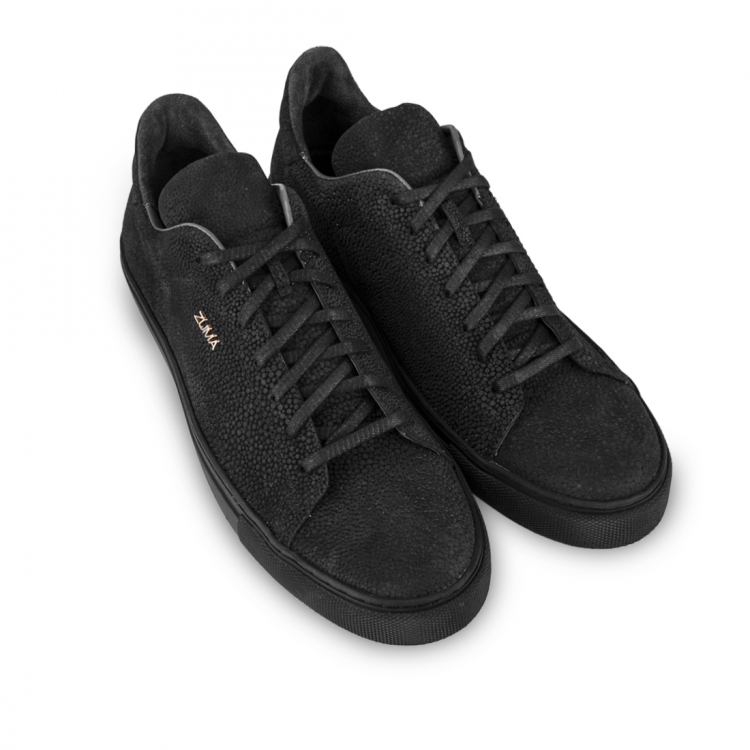 Z11 Dark Gray Stingray Embossed Leather Sneaker