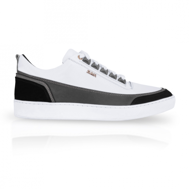 Relax 01 White & Gray Leather Sneaker