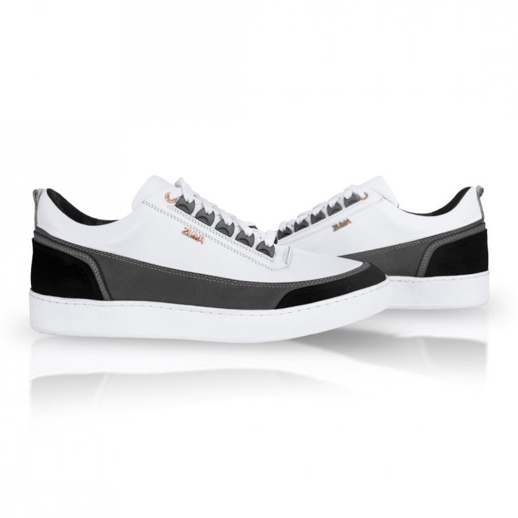 Relax 01 White & Gray Leather Sneaker