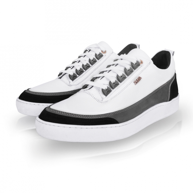 Relax 01 White & Gray Leather Sneaker