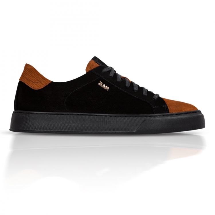 MAX 01 MUSTARD HALF EMBOSSED LEATHER SNEAKER