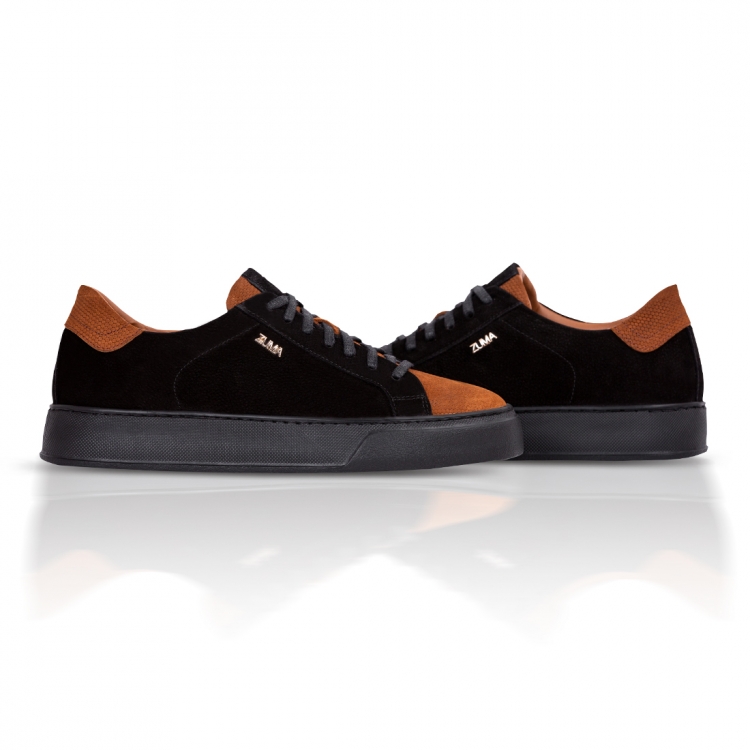 MAX 01 MUSTARD HALF EMBOSSED LEATHER SNEAKER