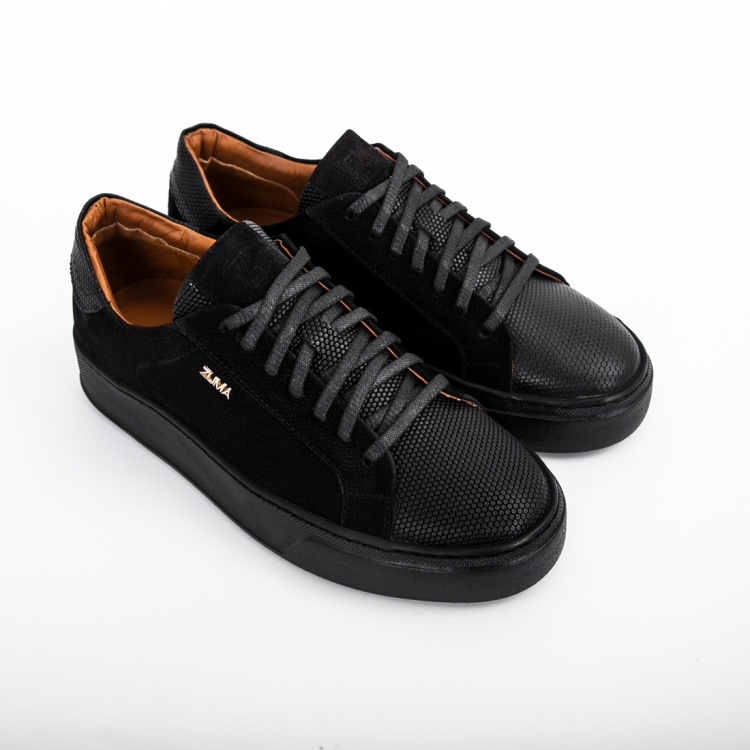 MAX 02 BLACK LEATHER SNEAKER